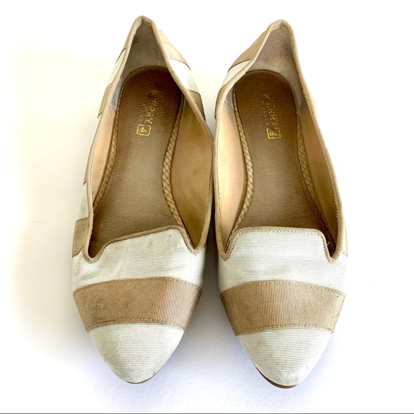 Sperry Top Sider Striped Canvas Point Toe Flats - Picture 7 of 9